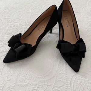 Journee Collection Black Heels with Elegant Bow